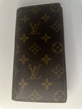 Louis Vuitton Monogram Long Wallet - Brown and Gold Print